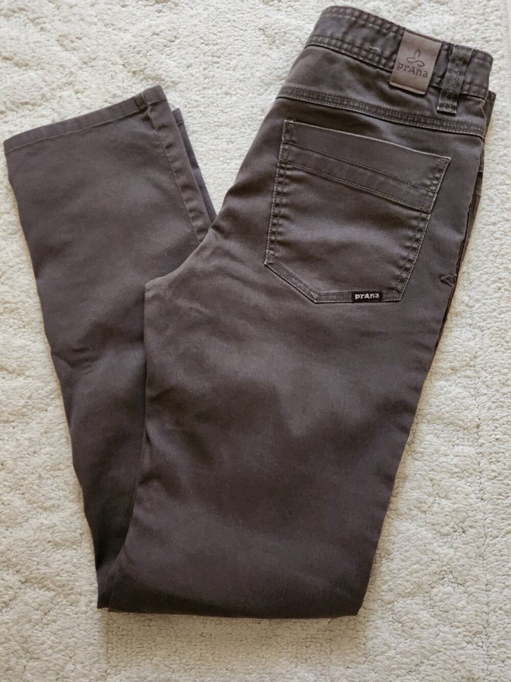 PrAna Slim Fit Jeans Faded Brown - hard to capture exact color in photos. *READ